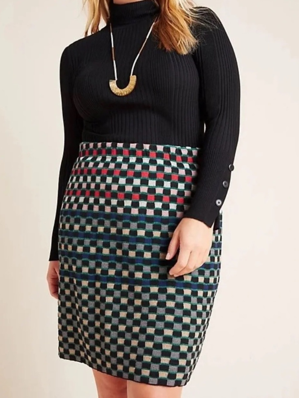 Anthropologie Aldo Martins Checkered Skirt